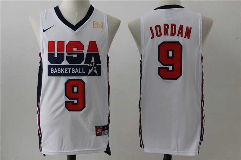 1992 Olympics Team USA #9 Michael Jordan White Swingman Jersey->atlanta hawks->NBA Jersey